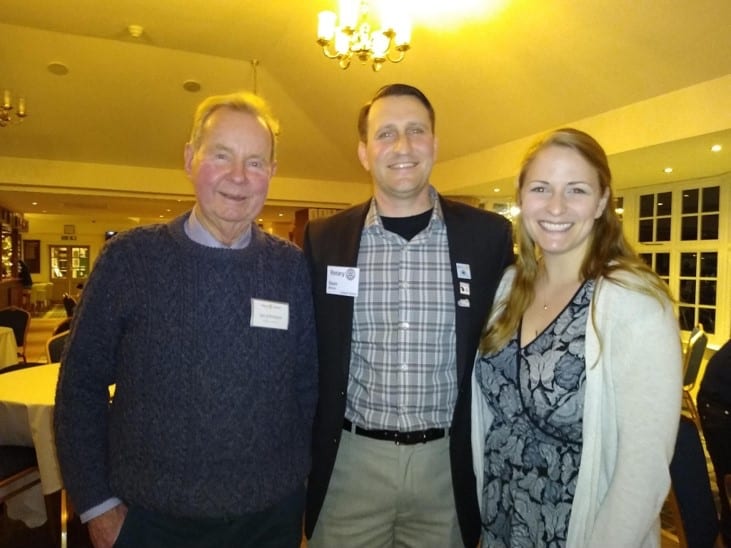 Sean and Amy Minton pictured with Rtn Dr Ian Johnson